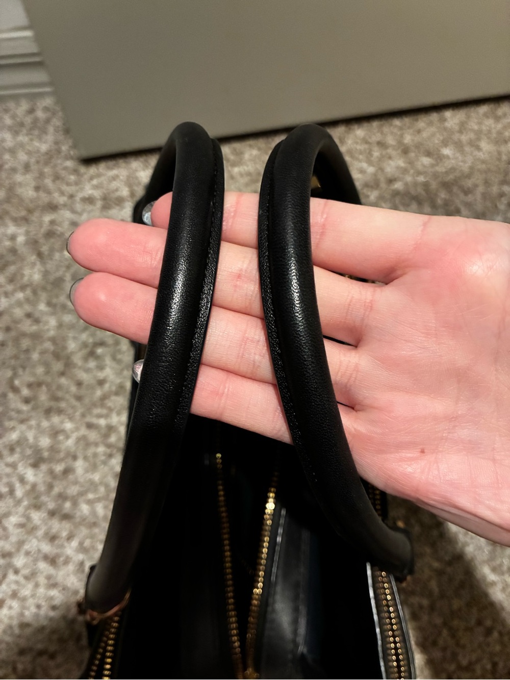 Coach Brooklyn Carryall 28 Black Pebbled Leather Purse Gold Hardware - NO STRAP - Picture 16 of 16